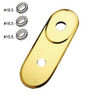 Mostrina interna per codolo 95.174 Mottura, per serratura a cilindro Europeo, dimensioni 62x180 mm, finitura Ottonato