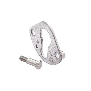 Piastrina MOTTURA destra con fori di 6 mm, per serratura a cilindro, con vite di fissaggio, finitura zincata