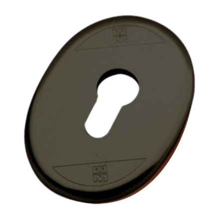 Mostrina ovale 95.417 Mottura per cilindro foro Yale, dimensioni 65x90 mm, Alluminio finitura Anodizzato Nero