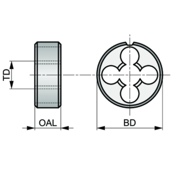 Set Utensili HSS M2 Per Filettatura Esterna E Interna, Doppia Estremità, 8x8 Mm, 55 E 60 Gradi
