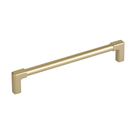 Maniglia Virtuvio Roberto Marella per mobile, interasse 160 mm, dimensioni 171x11 mm, Zama finitura Ottone Satinato