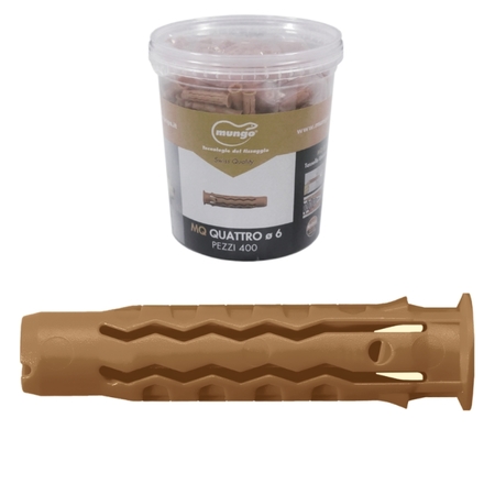 Tassello Greentech EQ 6 Mungo per fissaggio universale, diametro 6 mm, lunghezza 30 mm, materiale Nylon