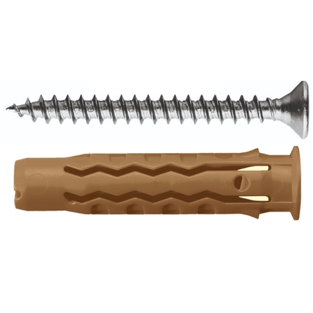 Tassello Greentech EQ-S 6 Mungo per fissaggio universale, diametro 6 mm, lunghezza 30 mm, con vite 4,5x40 mm, materiale Nylon