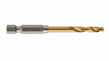 Punta metallo HSS-G Milwaukee Shockwave, dimensioni 4,5x76 mm, copertura in Titanio