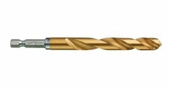 Punta metallo HSS-G Milwaukee Shockwave, dimensioni 10,5x122 mm, copertura in Titanio
