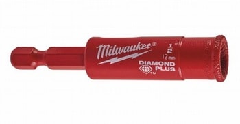 Punta Diamond Plus Milwaukee, punta diamantata secco umido, dimensioni 12mm 1/4 pollici Hex