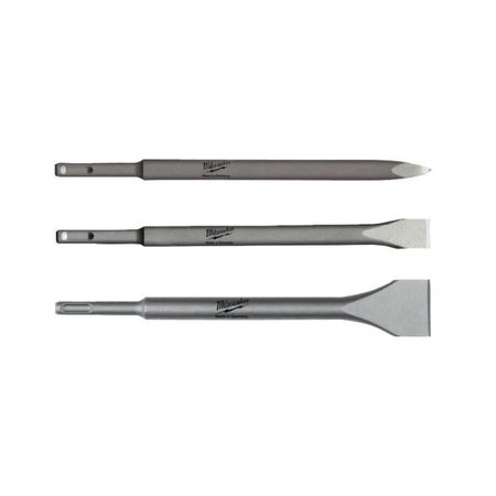 Set scalpelli SDS Plus Milwaukee, 3 inserti, lunghezza 250 mm