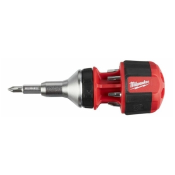 Giravite multifunzione 8in1 Milwaukee, compatto, inserti PZ/PH/TX, finitura Cromato
