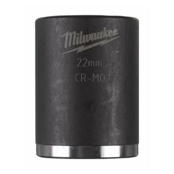 Bussola a macchina corta Milwaukee, attacco 3/8 pollici quadro, diametro 22 mm, lunghezza 32 mm, in Lega di Acciaio