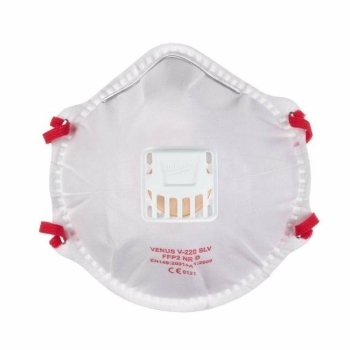 Respiratore filtrante Milwaukee per polveri, classe FFP2 NR D, con valvola, lacci regolabili