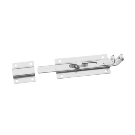 Catenaccio portalucchetto Minutex per porta, asta piatta lunghezza 260 mm, Acciaio finitura Zincato Bianco