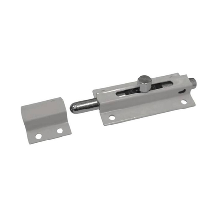 Catenaccio portalucchetto Gigante Minutex per porta, asta tonda lunghezza 160 mm, Acciaio finitura Verniciato Alluminio