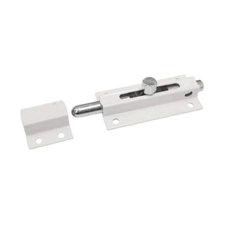Catenaccio portalucchetto Gigante Minutex per porta, asta tonda lunghezza 160 mm, Acciaio finitura Verniciato Bianco