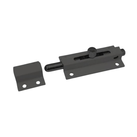 Catenaccio portalucchetto Gigante Minutex per porta, asta tonda lunghezza 210 mm, Acciaio finitura Verniciato Grafite