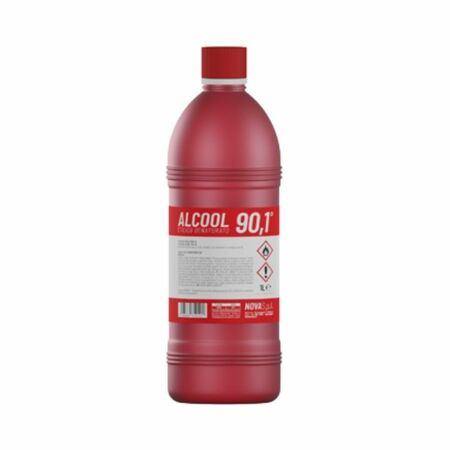 Alcool etilico Nova per diluizione gommalacca, denaturato 90 gradi, flacone 1 L