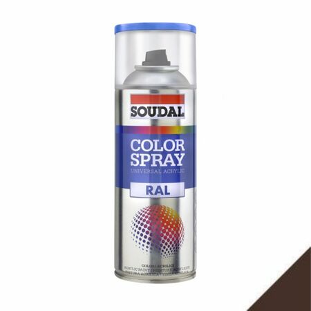 Smalto acrilico universale Color Spray RAL Soudal, formato 400 ml, colore Marrone Cioccolato 8017