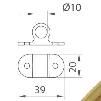 Occhio per catenacci tondo e spagnolette OMAD 1544, diametro 10 mm, finitura Iridizzato Tropicalizzato