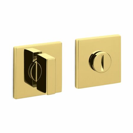 Chiavistello Space Q Olivari per porta interna, rosetta quadra 51x51x5 mm, quadro 6 mm, spessore porta 41-45 mm, Ottone finitura SuperOro Lucido