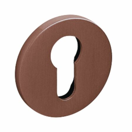 Bocchetta bassa tonda foro Yale 1502B Olivari per porta, diametro 51x5 mm, Ottone finitura Superrame Satinato