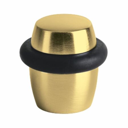 Fermaporta Sector B101 Olivari per interni, dimensione 31x32 mm, gommino Nero, Ottone finitura SuperOro Satinato