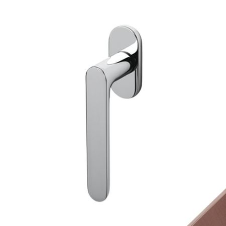 Maniglia martellina Dk Icona Olivari per serramento, lunghezza quadro 7x42 mm, Ottone finitura SuperRame Satinato