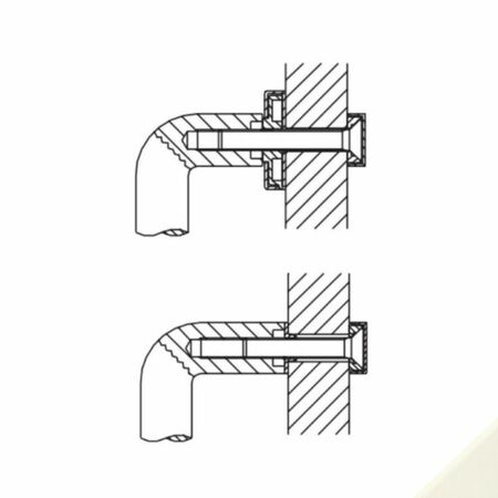 Kit fissaggio FR02 Olivari, per maniglione singolo passante, spessore porta da 5 mm a 60 mm, finitura Bianco Opaco