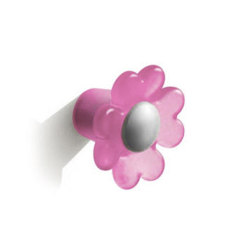 Pomello a fiore per mobile, serie Daisy Polideas, 32 x 22 mm, Fuxia