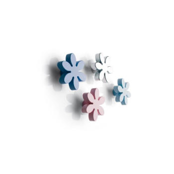 Pomolo a fiore, Flower Polideas, diametro 56 mm, Bianco