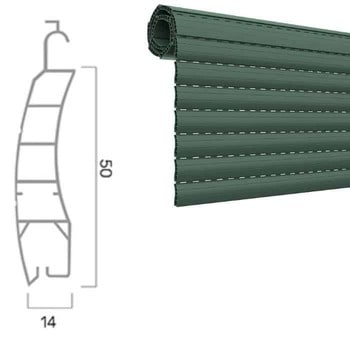 Tapparella avvolgibile Europa Pinto con stecche auto-aggancianti in PVC, dimensioni profilo 50 mm