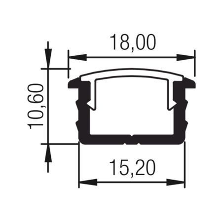 Profilo Berna Duegi per illuminazione led, dimensione incasso 15,20x10,60 mm, lunghezza 3000 mm, Alluminio finitura Argento Anodizzato
