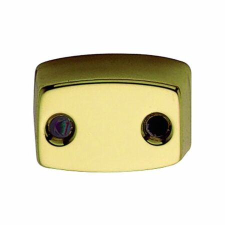 Terminale 411NL Ovalino 190 Reguitti per asta esterna, dimensioni 34x23x13 mm, finitura Oro Lucido