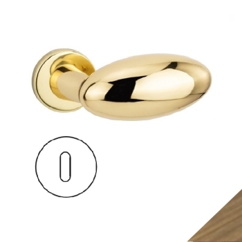 Maniglia Entry 348 MR 816 Reguitti per porta, rosetta e bocchetta tonda 50x11 mm, foro Yale, Ottone finitura Bronzo Graffiato