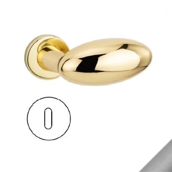 Maniglia Entry 348 MR 816 Reguitti per porta, rosetta e bocchetta tonda 50x11 mm, foro Yale, Ottone finitura Cromo Satinato