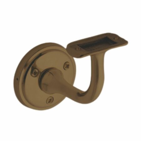 Supporto per corrimano Reguitti 628SU, rosetta tonda con 3 fori vite, appoggio piano, Ottone finitura Bronzato