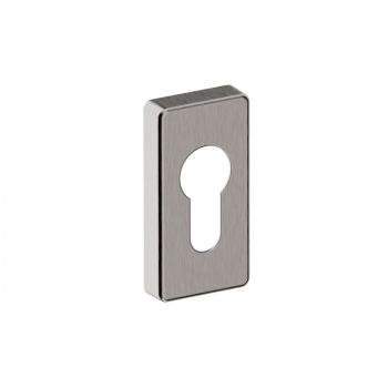 Bocchetta Q09 BY Reguitti per maniglia porta, foro Yale, dimensioni 62x32 mm, Acciaio Inox Satinato 304