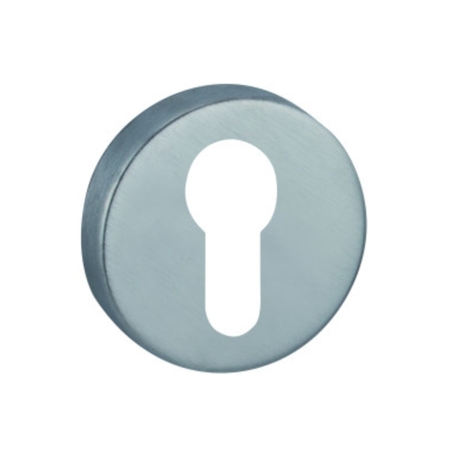 Bocchetta tonda 003 KY Reguitti per porta, foro Yale, dimensioni 45x10 mm, Ottone finitura Cromo Satinato
