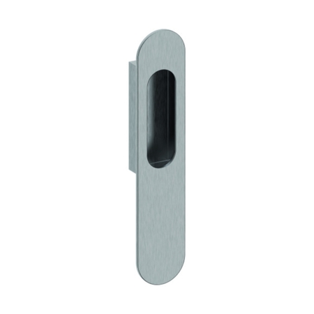 Placca 313 PI Reguitti per maniglione alzante scorrevole, da incasso, nicchia cieca, dimensioni 32x152 mm, Zama finitura Cromo Satinato