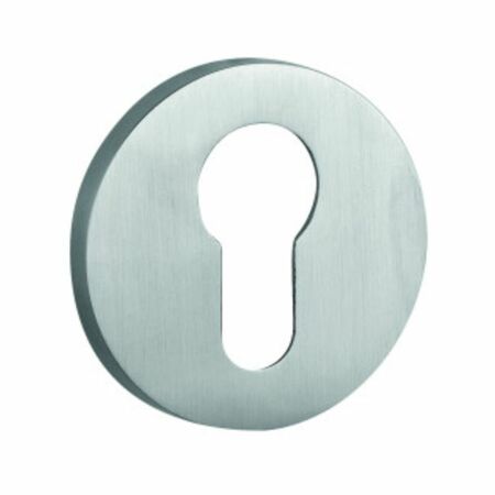 Coppia bocchette tonde 817 KY Reguitti per porta, foro Yale, diametro 50x11 mm, Ottone finitura Cromato Satinato