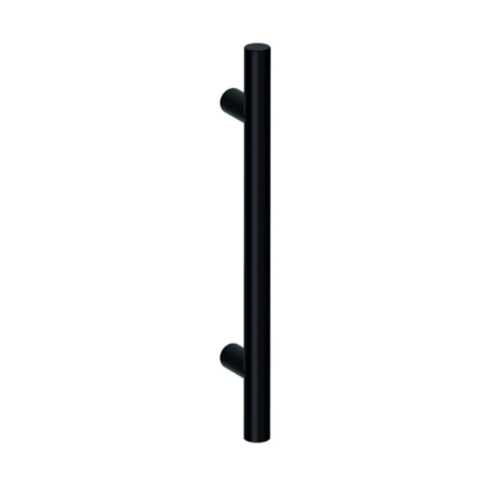 Maniglione Frankfurt Reguitti per porta, supporti dritti, dimensioni 30x1160 mm, interasse 1000 mm, Acciaio Inox finitura Nero Opaco