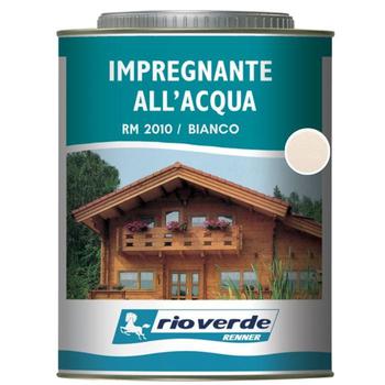 Impregnante ad acqua Rioverde RM2010 Renner, per legno, confezione 2500 ml, finitura Bianco
