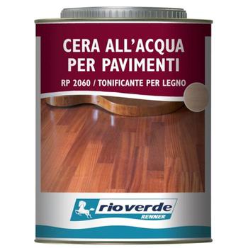 Cera rivitalizzante ad acqua Rioverde RP2060 Renner, per parquet, confezione 750 ml, finitura Trasparente
