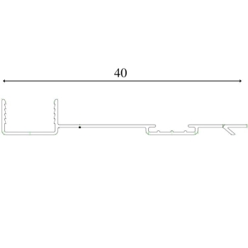 Profilo per falso telaio in legno e alluminio, larghezza 40 mm, lunghezza 5000 mm, materiale Alluminio