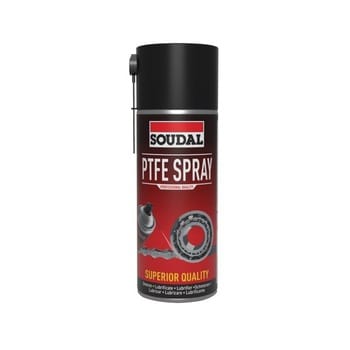 Lubrificante PTFE Spray Soudal per metallo e plastica, bombola 400 ml, colore Bianco Giallo