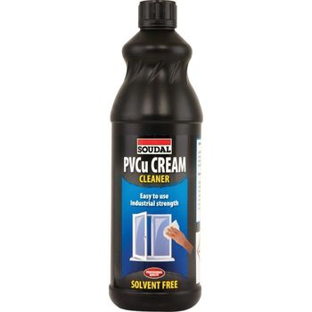 Pulitore PVCu Cream Cleaner Soudal per pulizia PVC, flacone 1 L, finitura Bianco-Beige