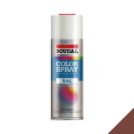 Vernice acrilica Color Spray Ral Soudal per superfice, bomboletta 400 ml, colore Marrone Segnale
