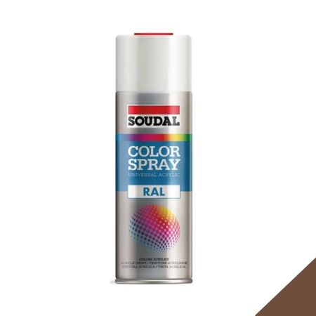 Vernice acrilica Color Spray Ral Soudal per superfice, bomboletta 400 ml, colore Marrone Camoscio