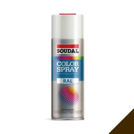Vernice acrilica Color Spray Ral Soudal per superfice, bomboletta 400 ml, colore Marrone Seppia