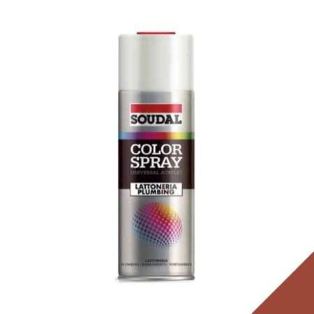 Smalto brillante Color Spray Lattoneria Soudal per superfice, bomboletta 400 ml, colore Rosso Coppo