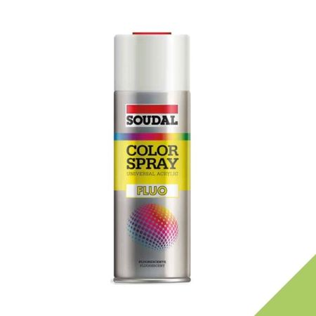 Vernice acrilica Color Spray Fluo Soudal per metallo, barattolo 400 ml, colore Verde Fluo