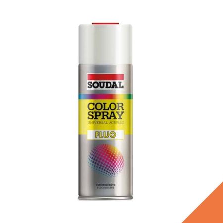 Vernice acrilica Color Spray Fluo Soudal per superfice, barattolo 400 ml, colore Arancione Fluo